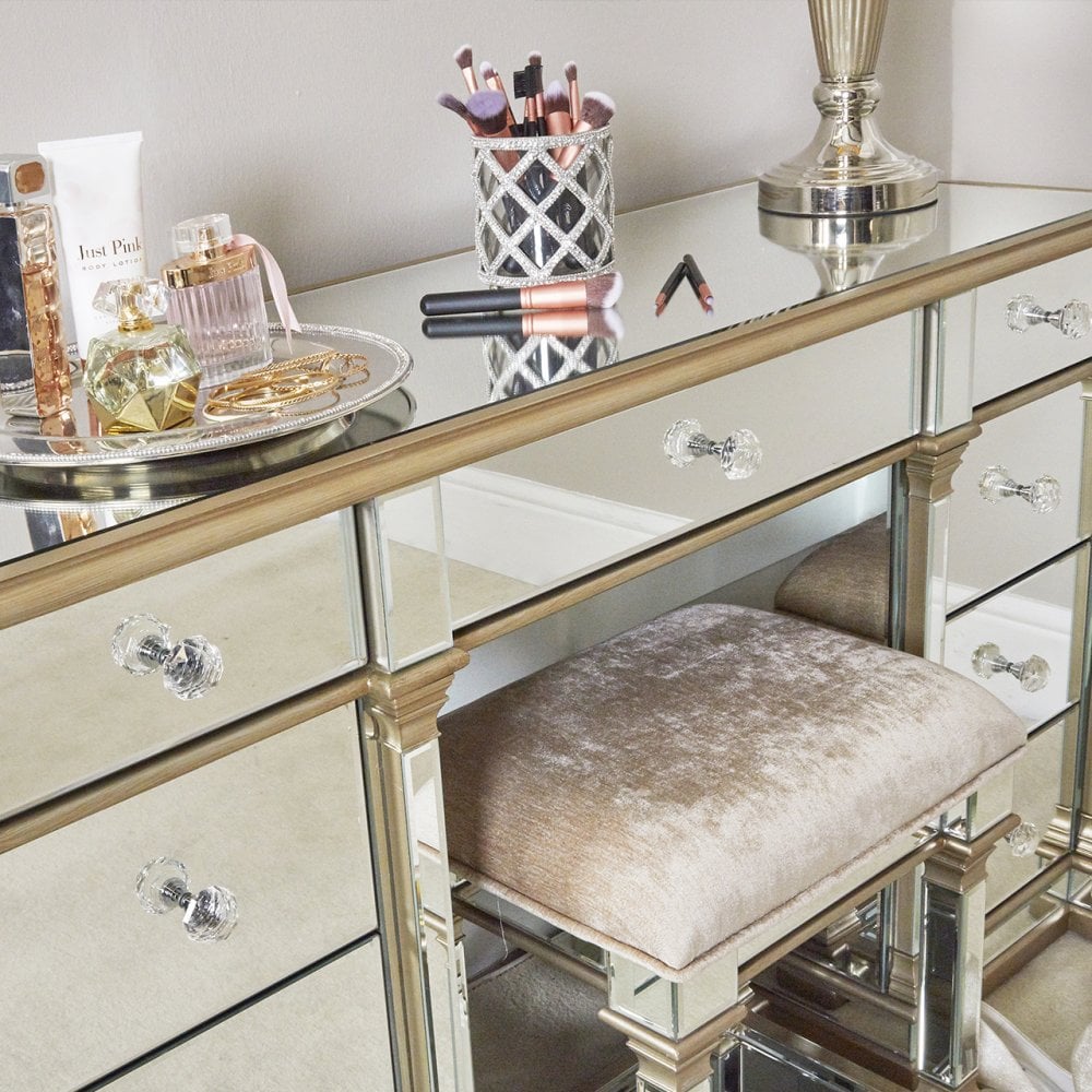 Apollo Mirror Stool Champagne