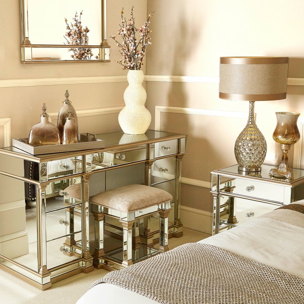 Apollo Mirror Stool Champagne