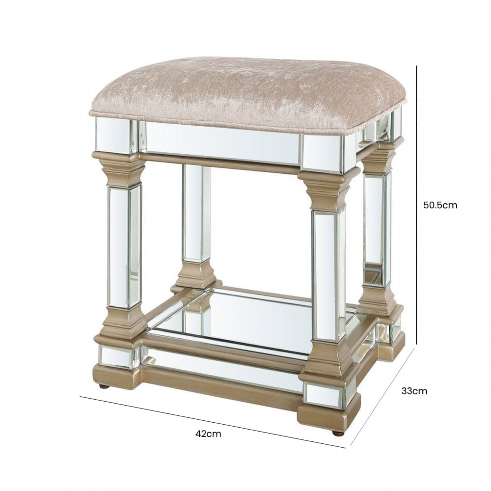 Apollo Mirror Stool Champagne