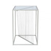 Luna Silver Metal End Table Clear Glass Top