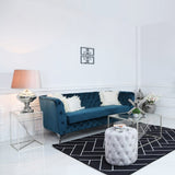 Luna Silver Metal End Table Clear Glass Top