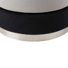 Black and Grey Round Ottoman with Chrome Base