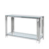 Cohen Steel Tubes &amp; Clear Glass Console Table