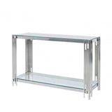 Cohen Steel Tubes &amp; Clear Glass Console Table