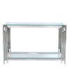 Cohen Steel Tubes &amp; Clear Glass Console Table