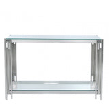 Cohen Steel Tubes &amp; Clear Glass Console Table