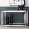 Cohen Steel Tubes &amp; Clear Glass Console Table
