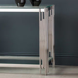 Cohen Steel Tubes &amp; Clear Glass Console Table