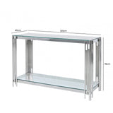 Cohen Steel Tubes &amp; Clear Glass Console Table