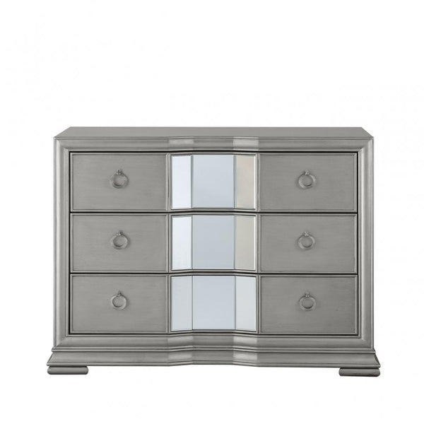 Lucca 3 Drawer Mirror Chest Grey