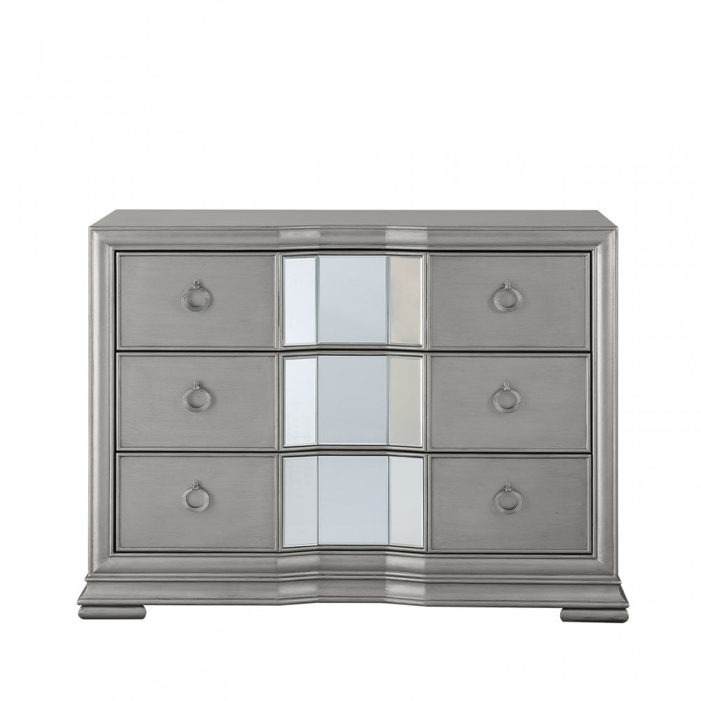 Lucca 3 Drawer Mirror Chest Grey