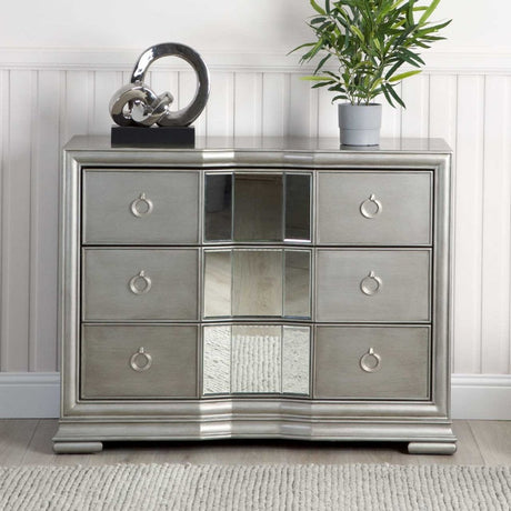 Lucca 3 Drawer Mirror Chest Grey