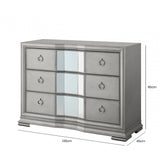 Lucca 3 Drawer Mirror Chest Grey