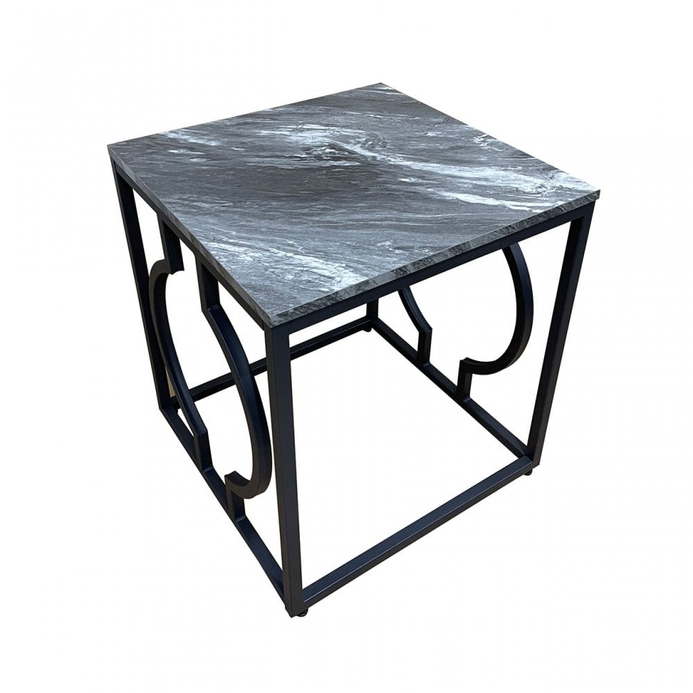 Alora Black Metal End Table - KD 32