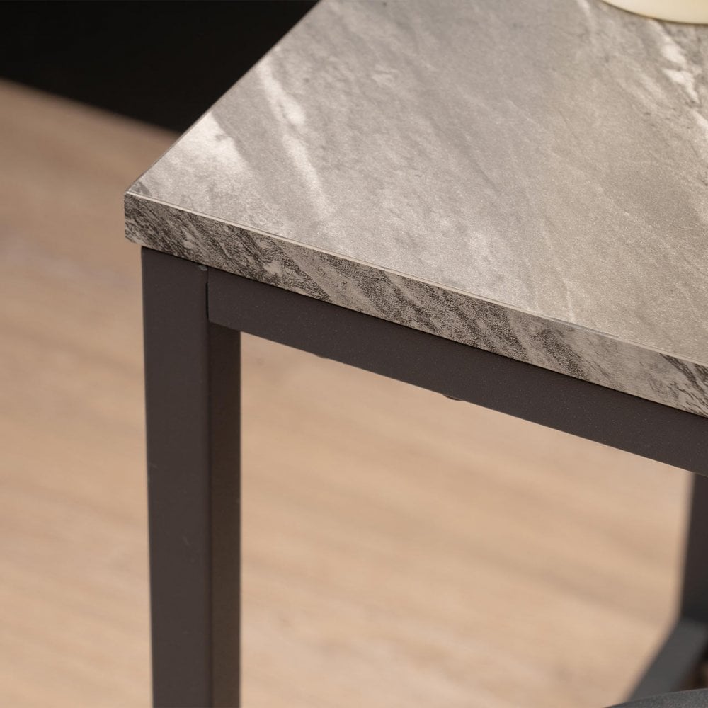 Alora Black Metal End Table - KD 32