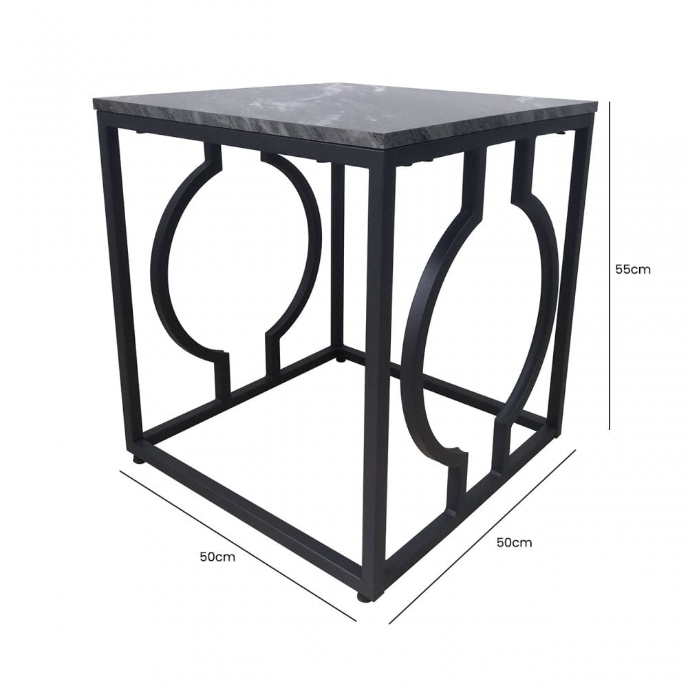 Alora Black Metal End Table - KD 32