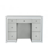 Manhattan 7 Drawer Dressing Table Grey Clear