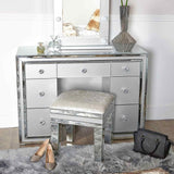 Manhattan 7 Drawer Dressing Table Grey Clear