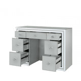 Manhattan 7 Drawer Dressing Table Grey Clear