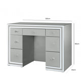 Manhattan 7 Drawer Dressing Table Grey Clear
