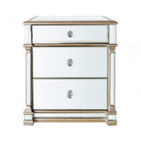 Apollo 3 Drawer Mirror Cabinet Champagne