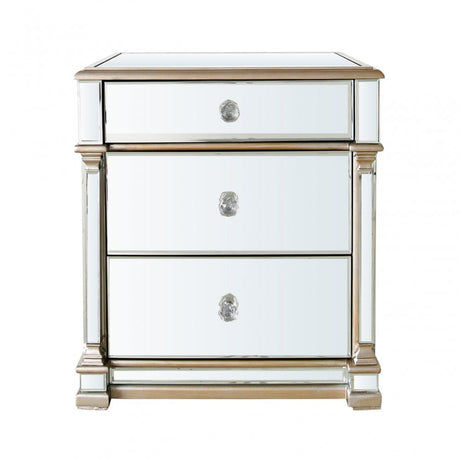 Apollo 3 Drawer Mirror Cabinet Champagne