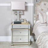 Apollo 3 Drawer Mirror Cabinet Champagne
