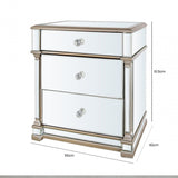 Apollo 3 Drawer Mirror Cabinet Champagne