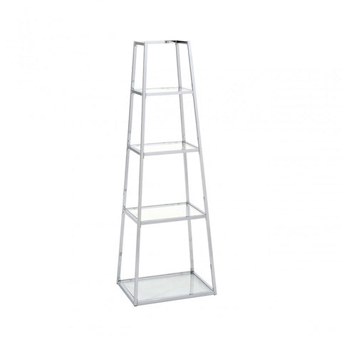 Logan Steel & Clear Glass 4 Tier Ladder Display Unit - KD