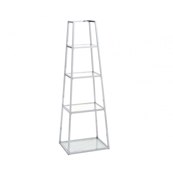Logan Steel & Clear Glass 4 Tier Ladder Display Unit - KD