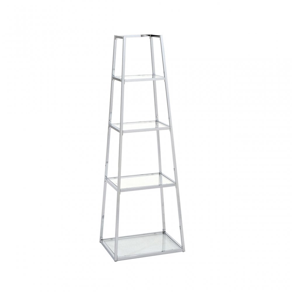 Logan Steel & Clear Glass 4 Tier Ladder Display Unit - KD