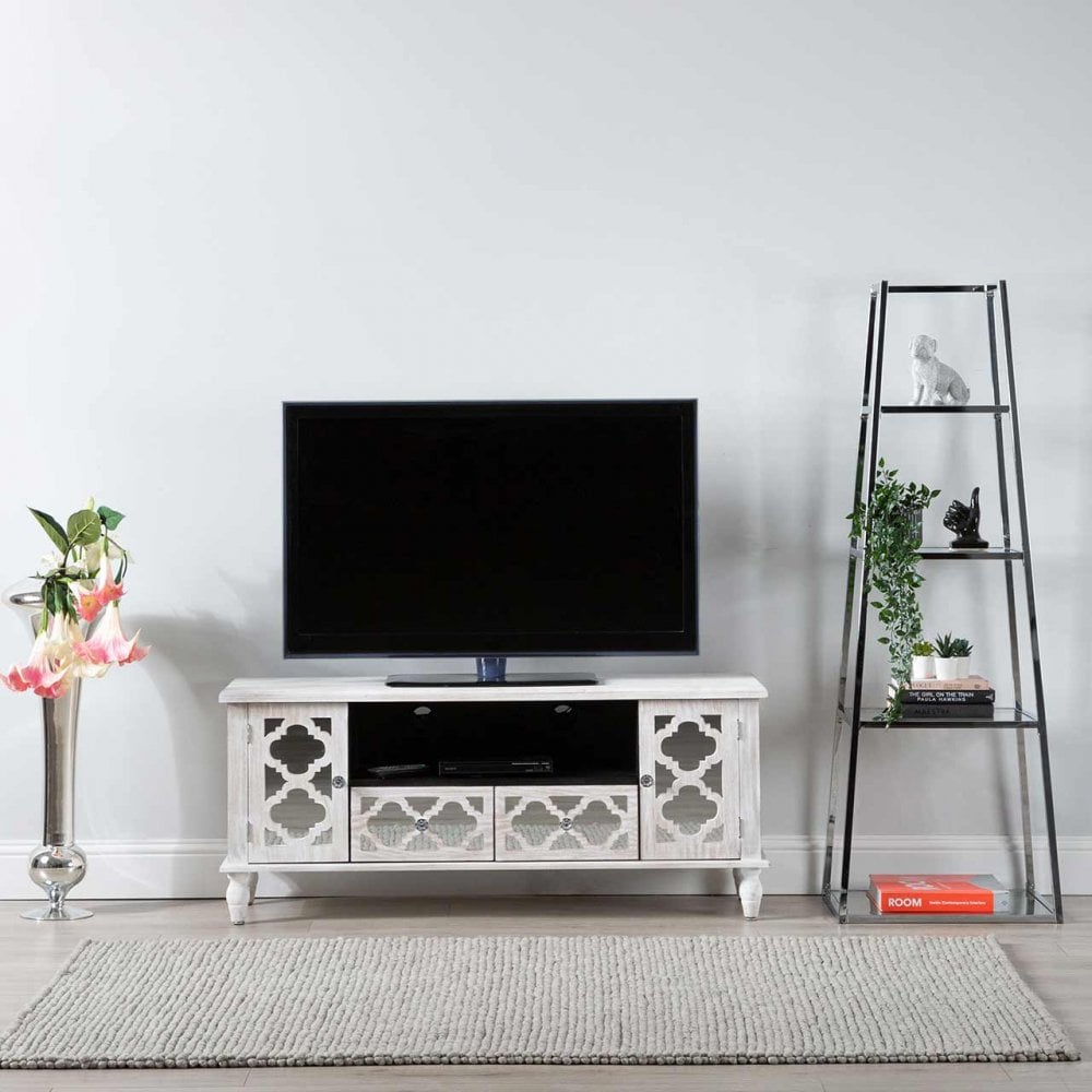 Logan Steel & Clear Glass 4 Tier Ladder Display Unit - KD