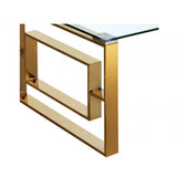 Apex Gold Metal Coffee Table Clear Glass Top