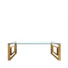 Apex Gold Metal Coffee Table Clear Glass Top