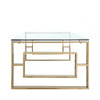 Apex Gold Metal Coffee Table Clear Glass Top