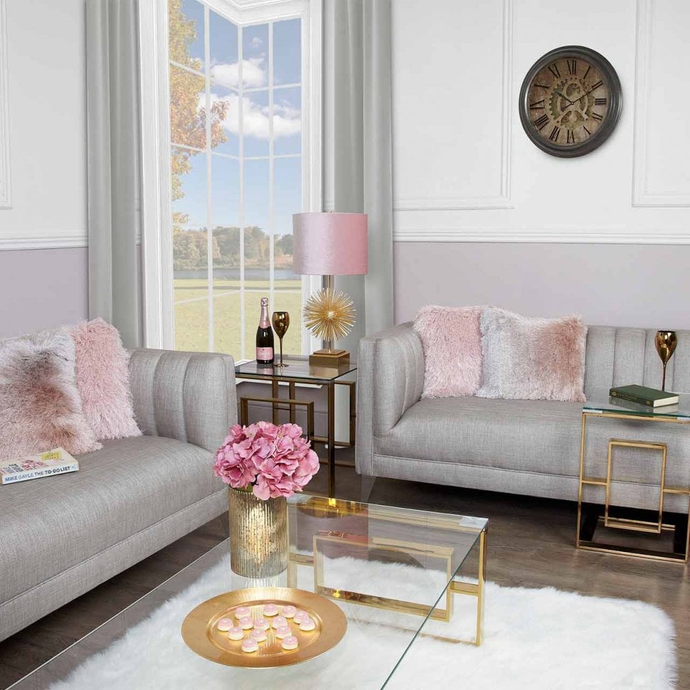 Apex Gold Metal Coffee Table Clear Glass Top