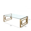 Apex Gold Metal Coffee Table Clear Glass Top