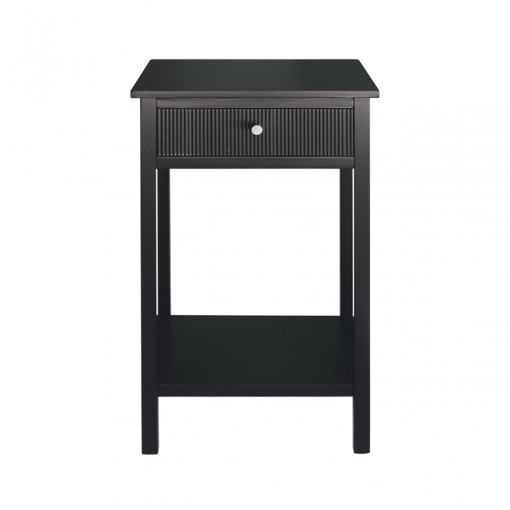 Lindon 1 Drawer End Table Black - KD includes 2 sets of Handle in Nickel and Gold