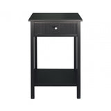 Lindon 1 Drawer End Table Black - KD includes 2 sets of Handle in Nickel and Gold