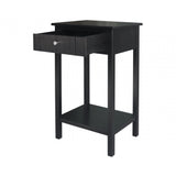 Lindon 1 Drawer End Table Black - KD includes 2 sets of Handle in Nickel and Gold