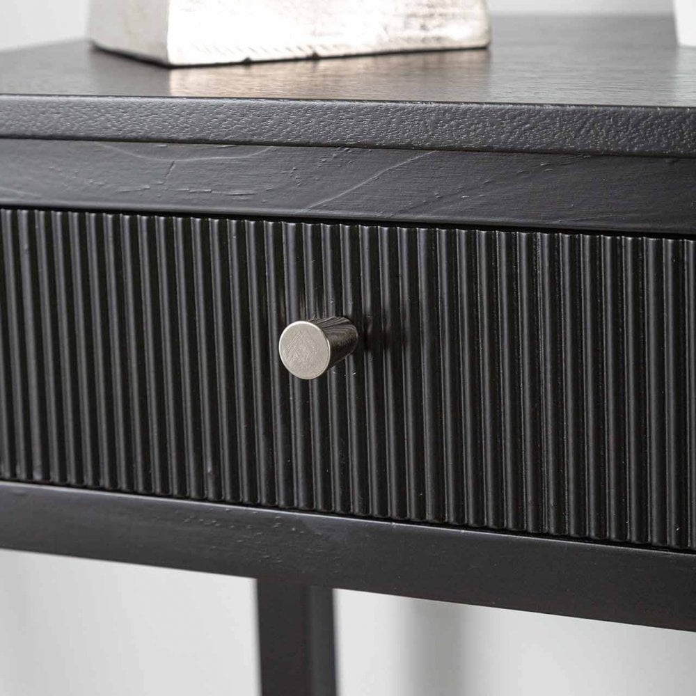 Lindon 1 Drawer End Table Black - KD includes 2 sets of Handle in Nickel and Gold