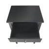 Lindon 1 Drawer End Table Black - KD includes 2 sets of Handle in Nickel and Gold