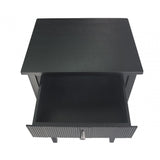 Lindon 1 Drawer End Table Black - KD includes 2 sets of Handle in Nickel and Gold