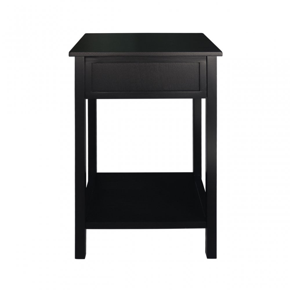 Lindon 1 Drawer End Table Black - KD includes 2 sets of Handle in Nickel and Gold