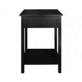 Lindon 1 Drawer End Table Black - KD includes 2 sets of Handle in Nickel and Gold