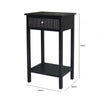 Lindon 1 Drawer End Table Black - KD includes 2 sets of Handle in Nickel and Gold