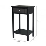 Lindon 1 Drawer End Table Black - KD includes 2 sets of Handle in Nickel and Gold