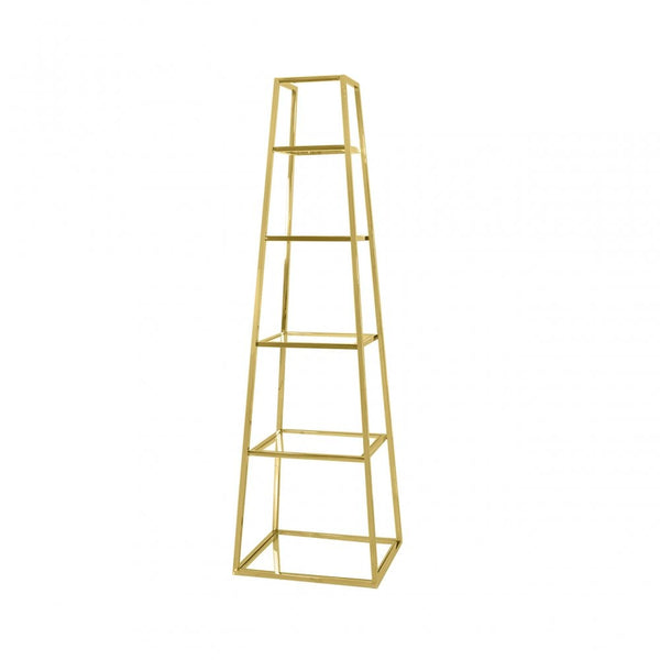 Logan Gold &amp; Clear Glass 5 Tier Ladder Display Unit-KD