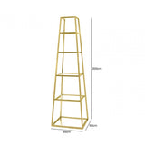 Logan Gold &amp; Clear Glass 5 Tier Ladder Display Unit-KD