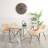 Zenith Stainless Steel Dining Table Glass Top - 2 Parts